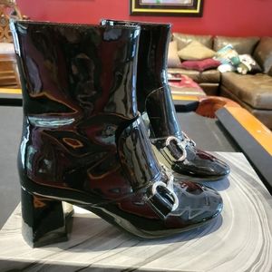 Jeffrey Campbell Gucci look alike black patent leather boot..